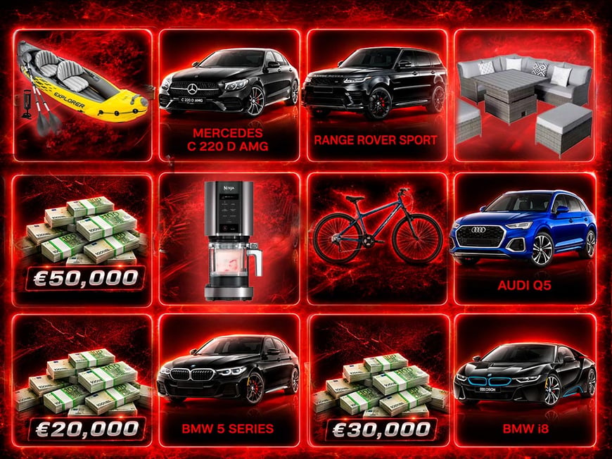 SUPERCAR SUMMER SCRATCH – WIN A FERRARI SPYDER OR €250,000 CASH